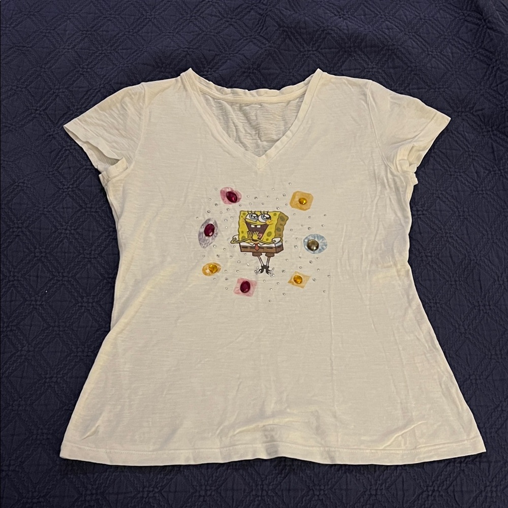 🍍SpongeBob Graphic Tee with Gem Accents Size S